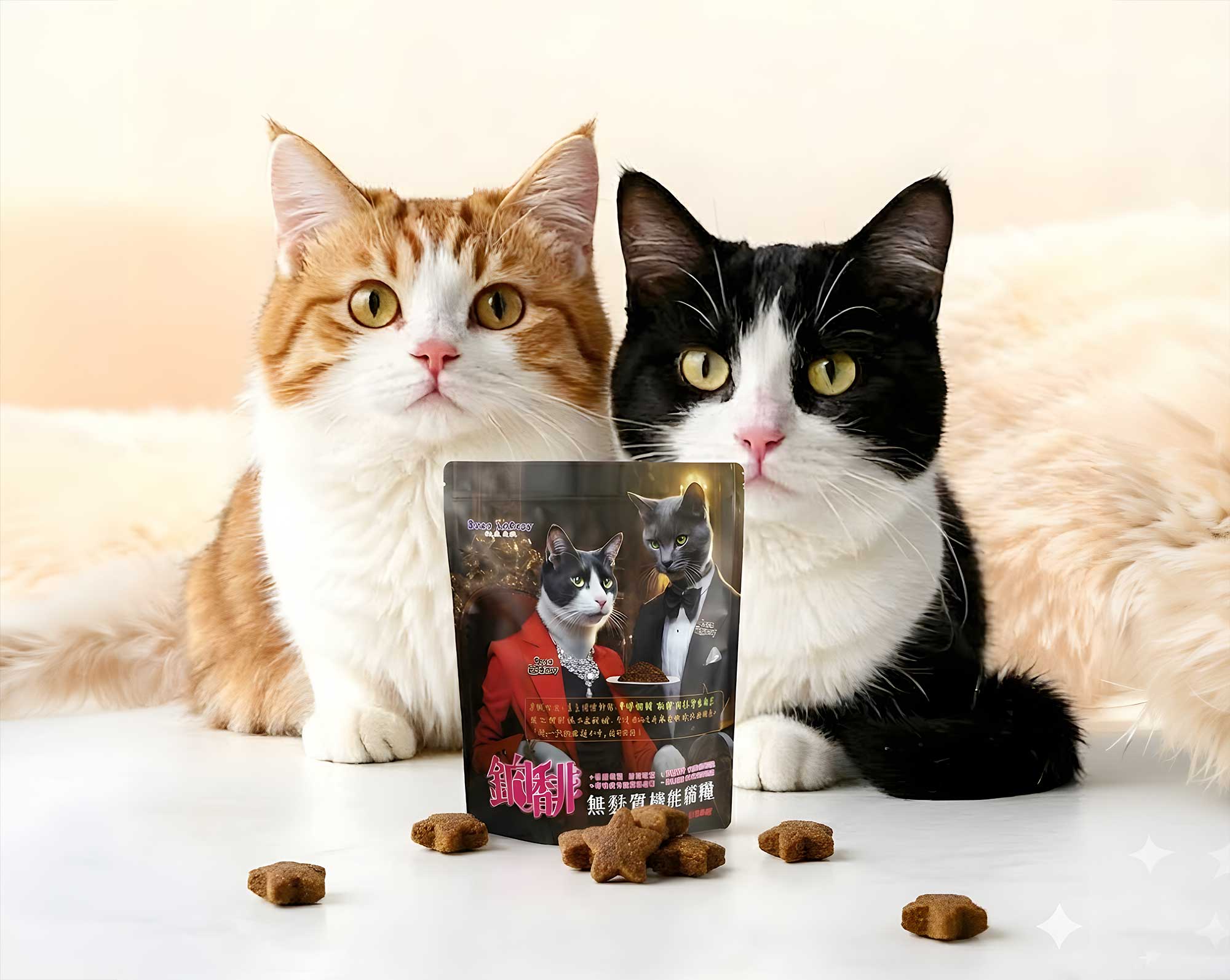 營養均衡的寵物餐點示意圖