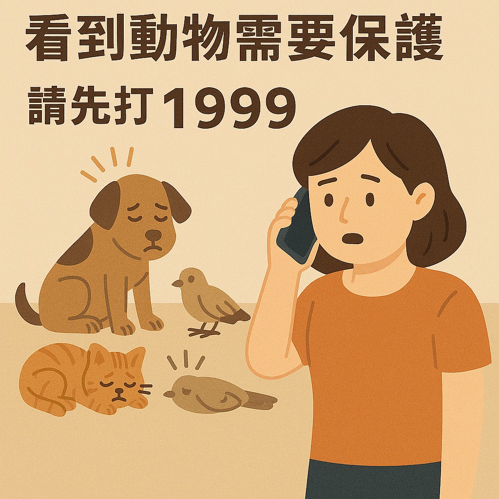 看到動物需要保護，請先打1999